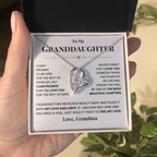 For Granddaughter: Pendant Necklace with Message Card — "Never forget that I love you" • Forever in My Heart
