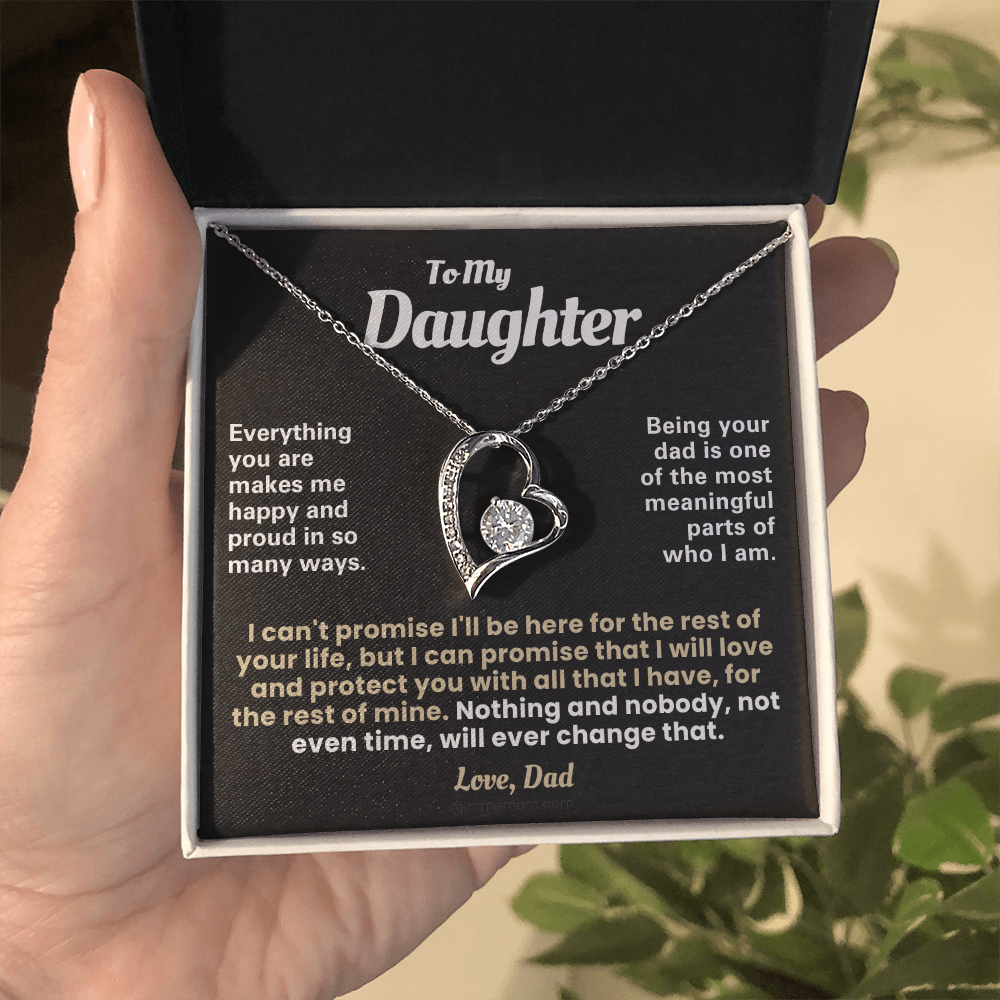 For Daughter: Pendant Necklace with Message Card — "Everything you are makes me happy" • Forever in My Heart