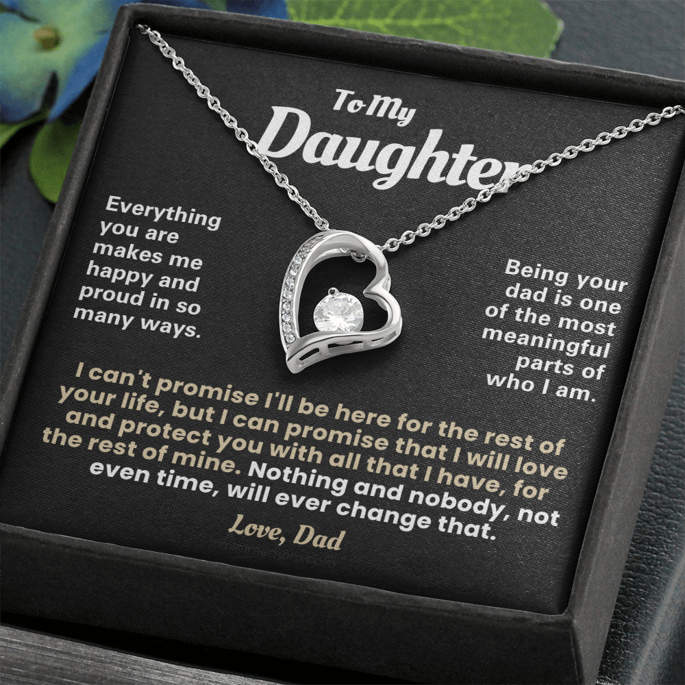 For Daughter: Pendant Necklace with Message Card — "Everything you are makes me happy" • Forever in My Heart