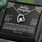 For Bonus Daughter: Pendant Necklace with Message Card — "Always keep me in your hear" • Forever in My Heart