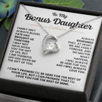For Bonus Daughter: Pendant Necklace with Message Card — "I'll love you for the rest of mine" • Forever in My Heart