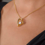For Granddaughter: Pendant Necklace with Message Card — "Never forget that I love you" • Forever in My Heart