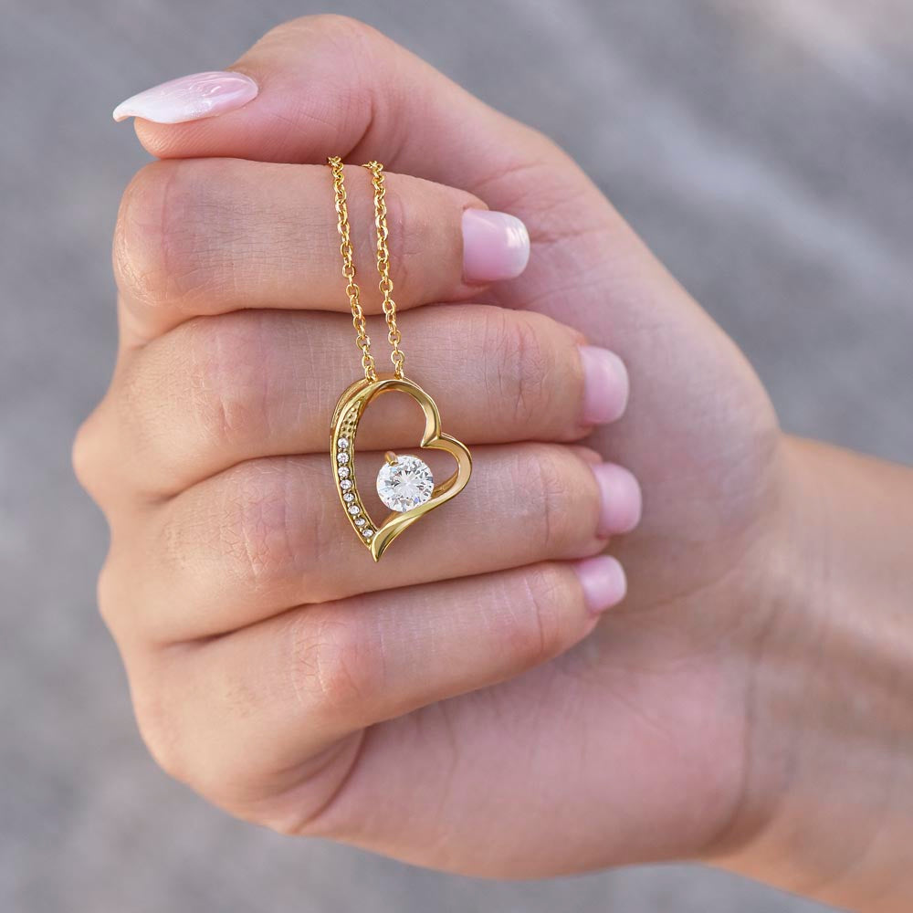 For Granddaughter: Pendant Necklace with Message Card — "Never forget that I love you" • Forever in My Heart