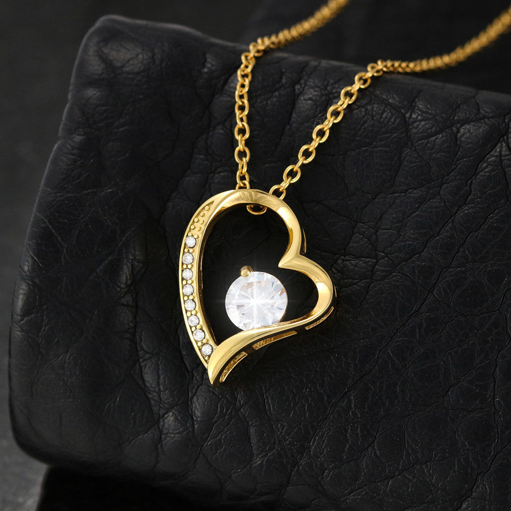 For Bonus Mom: Pendant Necklace with Message Card — "You will always be my heart" • Forever in My Heart
