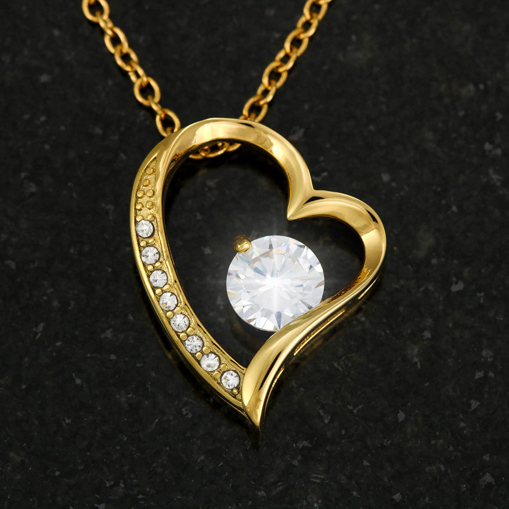 For Granddaughter: Pendant Necklace with Message Card — "Never forget that I love you" • Forever in My Heart