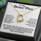 For Bonus Mom: Pendant Necklace with Message Card — "You will always be my heart" • Forever in My Heart