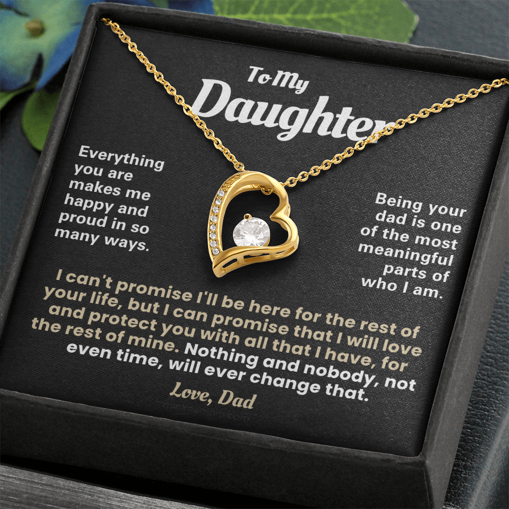 For Daughter: Pendant Necklace with Message Card — "Everything you are makes me happy" • Forever in My Heart