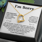 For Her: I'm Sorry Pendant Necklace with Message Card — " I take full responsibility and own up to my mistakes" • Forever in My Heart Necklace