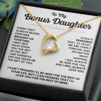 For Bonus Daughter: Pendant Necklace with Message Card — "I'll love you for the rest of mine" • Forever in My Heart